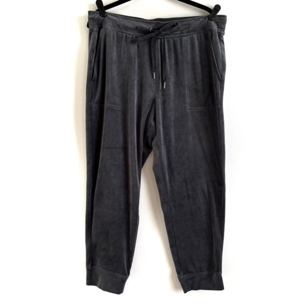Lou & Gray Dark Gray Velvet Capri Pants FLAWED Size Large